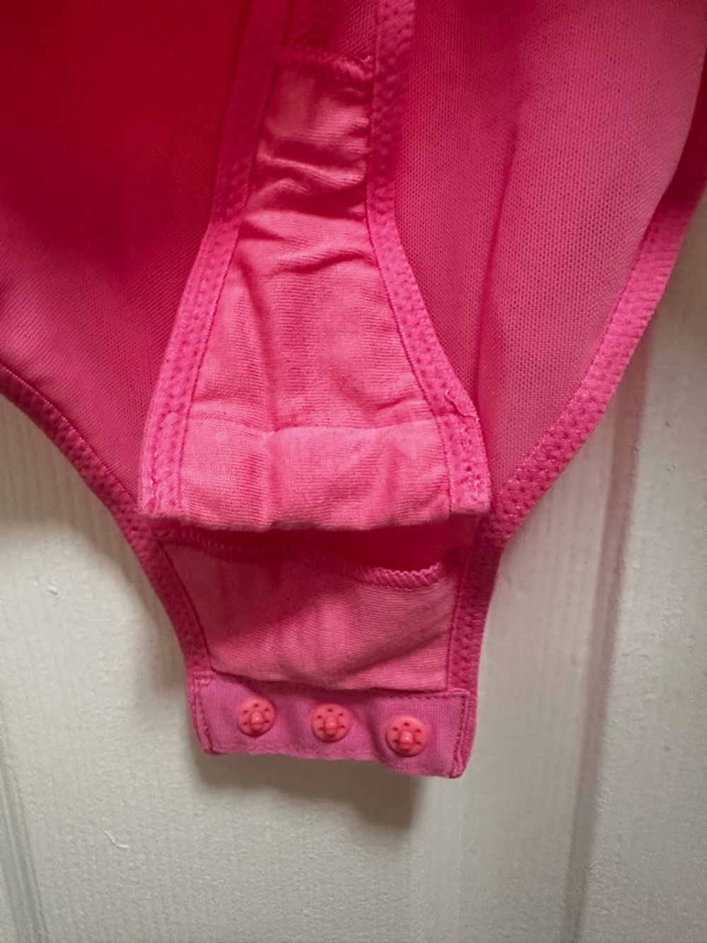 NWOT Parade High Neck Sleeveless Mesh Bodysuit W/ Gusset & Button Closure - Picture 4 of 5